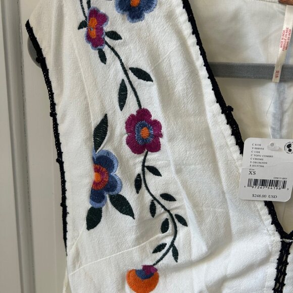 Free People Floral Embroidered Tie Waist Bo Dress - Picture 7 of 12